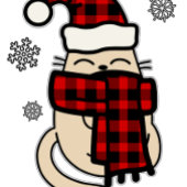 Angry Cat getanzt in Weihnachtslicht Cartoon Keramik Ornament