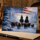 Cowboy-Viehtrieb-Winterkunstwerk Fliese