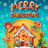 Weihnachts-Lebkuchen Candy House und Neujahr Keramik Kugel-Ornament