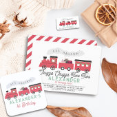 All Aboard Christmas Steam Train Kids Birthday Geschenkpapier