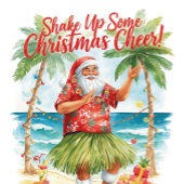 WEIHNACHTSMANN am Hawaii-Strand für Weihnachten