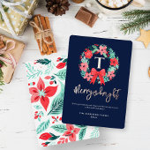 Mongram Weihnachtsfeiertag Rosa Rosa Blumenrege Tragetasche