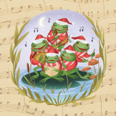 Weihnachtsmusik Frösche Postkarte