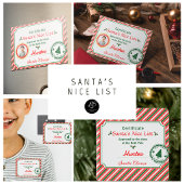 Christmas Photo Certificate Santa Nice List Karte