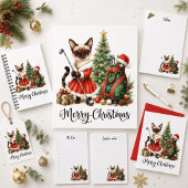 Golf Weihnachten Thema mit Siam Cat Golfer