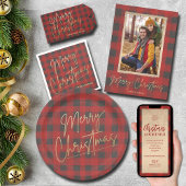 Monogram Red Buffalo Kariert Fleecedecke