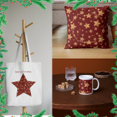 Red Gold Star Elegante Vintage Weihnachten Party Einladung