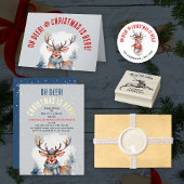 Niedlich Rudolph Reindei Winter Holiday Watercolor Geschenkpapier