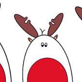 Niedliche Weihnachten Rudolph the Red Nose Rentier Weinetikett