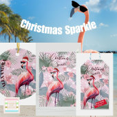 Christmas Flamingo Tropical Personal Runder Aufkleber