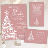 Christmas Boho Pink Boy Baby Dusche Rechteckiger Pappuntersetzer