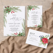 Weihnachts-Rote Berries-Hochzeitsmenü Menükarte (Personalisiere diese Kollektion eines unabhängigen Creators.)