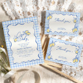 Amalfi-Zitronen-Blau-Gingham Dankeskarte