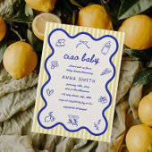 Ciao Baby Handgezogenes Blue & Yellow Baby Dusche Geschenkschachtel