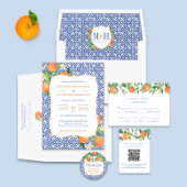 Positano Blaue Fliesen Süße Orangen Änderung der P Save The Date