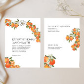Orange Farmhouse Wedding Event Menu Flat Card Menükarte