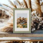 Modernes und rustikales Green Gingham Großer Weihnachtsstrumpf