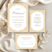 Klassisches Beige-Tan-gestreiftes Hochzeit Tischnummer