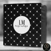 Monogram Script Bow Tote Bag – Black & White Tasche