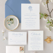 Classic Blue Calligraphy Wedding Tischnummer