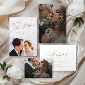 Goldene klassische Kalligrafie-Hochzeit Programm