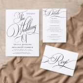 Elegantes Hochzeitsüberlagerungsschreiben mit schw Pergament Einladungen (Personalisiere diese Kollektion eines unabhängigen Creators.)