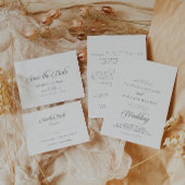 Klassische Chic-Kalligrafie gefaltetes Hochzeitspr Programm
