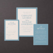 Blue and Cream Classic Elegante Wedding RSVP Karte (Personalisiere diese Kollektion eines unabhängigen Creators.)