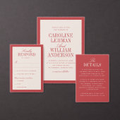 Classic Elegance Red Wedding Tischnummer Card (Personalisiere diese Kollektion eines unabhängigen Creators.)