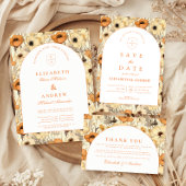 Romantic Fall Floral Wedding Einladung