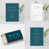 Formal Script Elegant Wedding Custom Aquamarin Runder Aufkleber