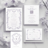 Classic French Victorian Lavender Floral Wedding Einladung