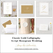 Classic Elegant Gold Script RSVP Karte