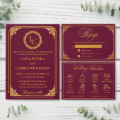 Classic Gold Frame Royal Monogram Wedding Save The Date (Personalisiere diese Kollektion eines unabhängigen Creators.)