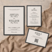 Old Money Classic Luxury Black Cream Wedding Tischnummer (Personalisiere diese Kollektion eines unabhängigen Creators.)