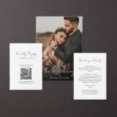 Chic Minimalist Handwriting Script Wedding QR Code RSVP Karte (Personalisiere diese Kollektion eines unabhängigen Creators.)