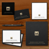 Eleganter Schwarz-Gold-Logo-Editor Notizblock