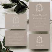 Klassisches Taupe Monogram Wappen Script Save The Date