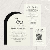 Classic Sage Green Minimalist Wedding QR Code RSVP Karte