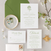 Classic Olive Green Hydrangea Photo Wedding Save The Date