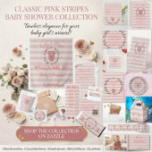 Rosa Streifen QR Code RSVP Mitteilungskarte