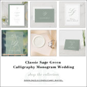 Classic Sage Green Modern Monogram Script Willkomm Acrylschild