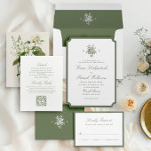 Klassischer Salbeigrüner Monogramm-Hochzeit-Save-t Save The Date