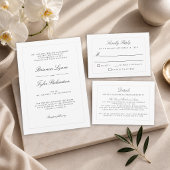 Classic Simple Elegance Hochzeit Probe Dinner Einladung
