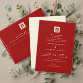 Klassisches Square Doppelglücksspiel Chinesische H RSVP Karte (Personalisieren Sie die Kollektion dieses unabhängigen Creators. Test)