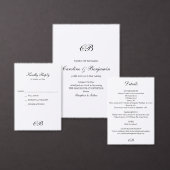 Elegant Black and White Script Monogram Wedding Weinetikett (Personalisiere diese Kollektion eines unabhängigen Creators.)