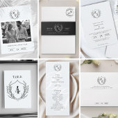 Klassisches Monogramm Wappen VORBEHALTEN Platzkarte