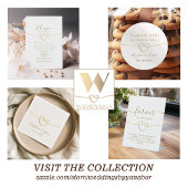Einfache White and Gold Monogram Wedding Pappteller