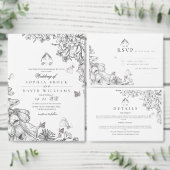 Classic Elegant Black White Floral Wedding  Runder Aufkleber (Personalisiere diese Kollektion eines unabhängigen Creators.)