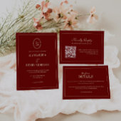 Elegant Script Wine Red Wedding Cards & Gifts Sockelschild